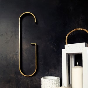Grandi lettere in legno per decorazioni murali in stile moderno di metà secolo, elegante sfondo per matrimonio, lettera in legno, iniziale da appendere alla parete, monogramma personalizzato G.