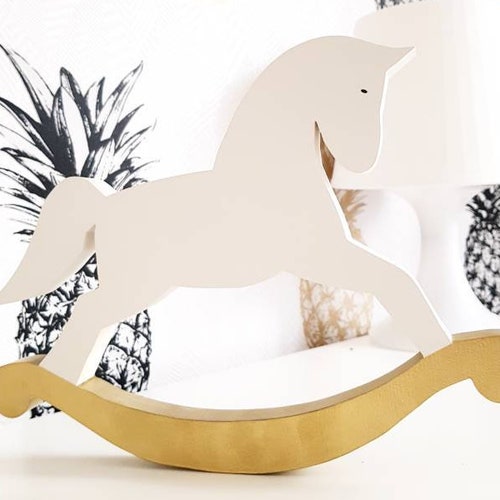 Wooden Rocking Horse Home Decor Housewarming Gift Personalized Etsy