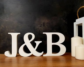 Custom Made Set of Decorative Initial Letters, 3D Wooden Block Letters for Table Centerpiece or Party Decor, Anniversary Gift for Couple