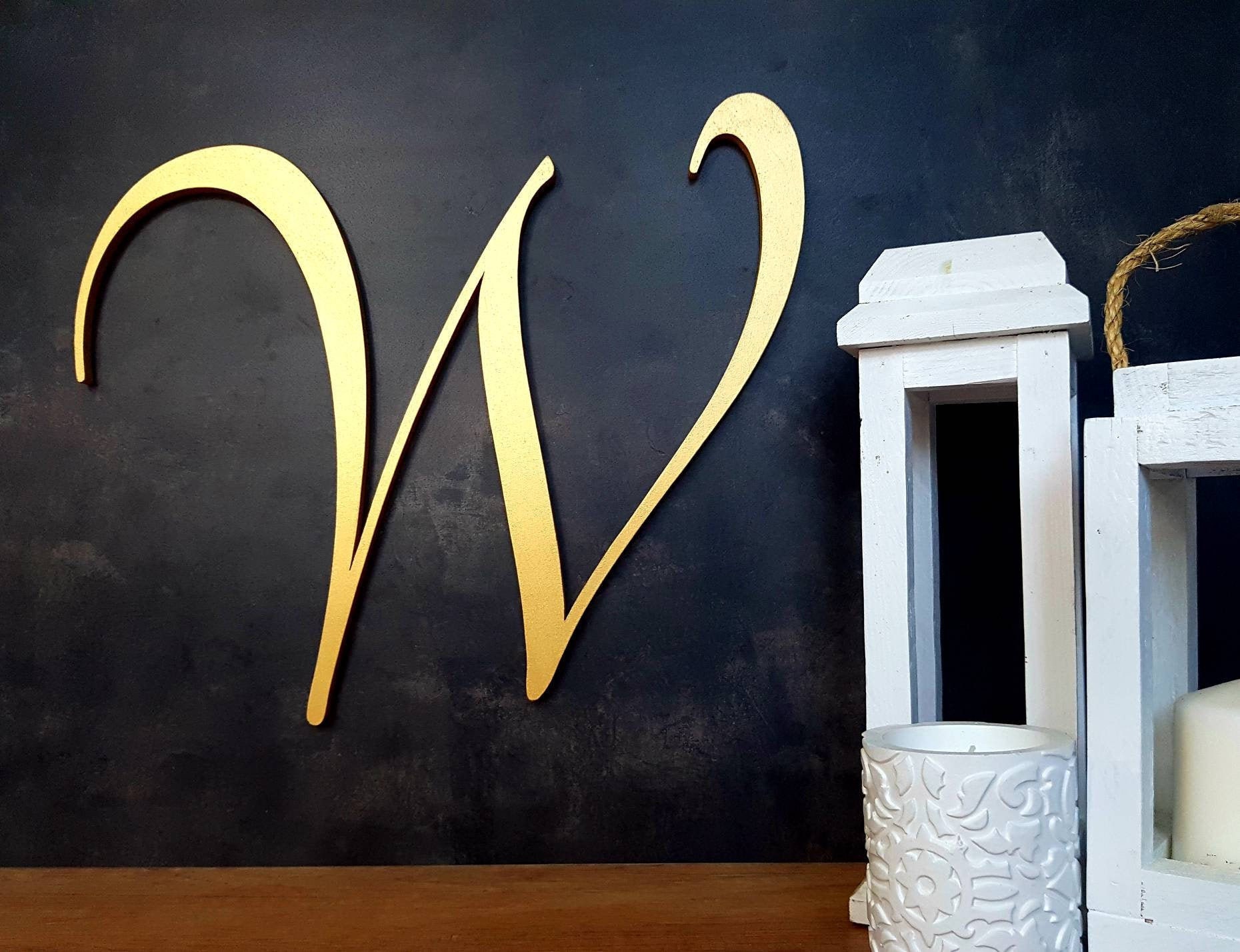 Wood Monogram Gold Accents Alphabet Letters Letter M Crafts Wall