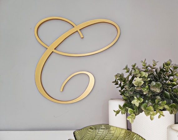 Large Wooden Letters for Wall Decor, Modern Gold Wood Letters