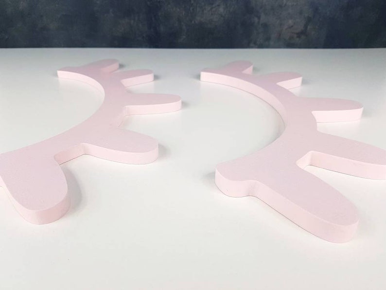 Large Wood Eyelash Nursery Wall Decor Wooden Sleepy Eyes Set Etsy