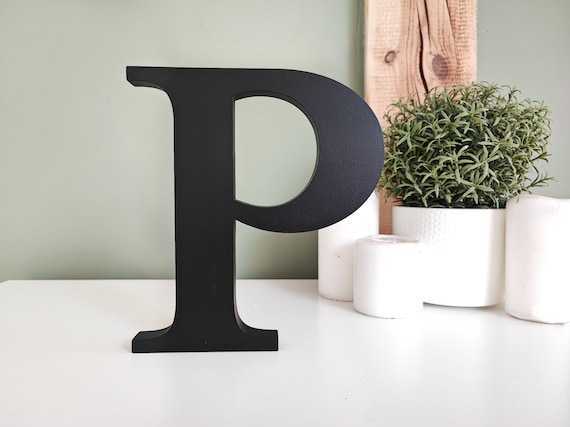 Decorative Letters for Shelf Decor, Initial Freestanding Wood