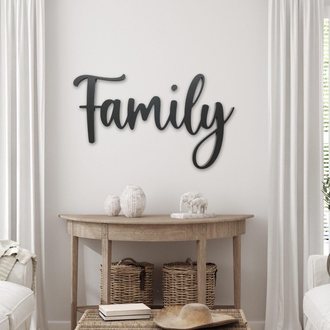 Custom Wooden Family Sign - Farmhouse Style Living Room Picture Wall ...