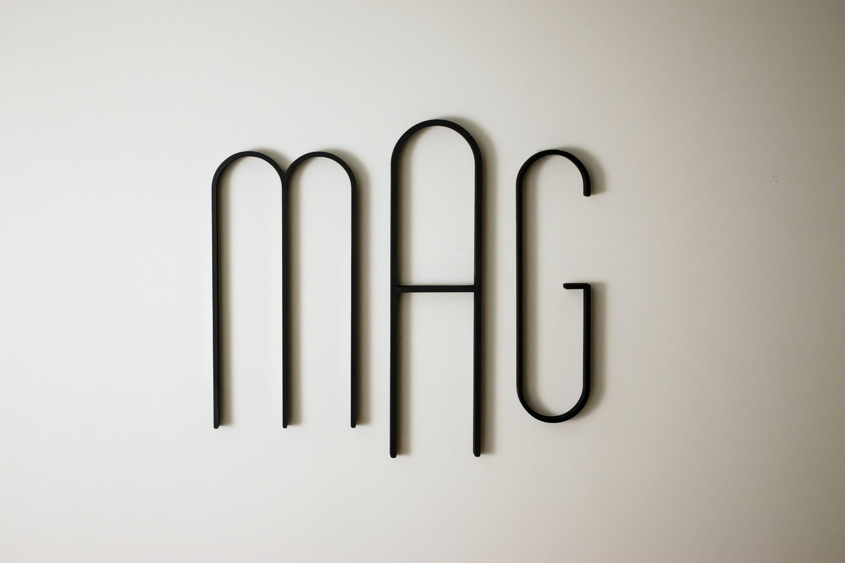 Modern Custom Wood Monogram - Mid Century Modern Wall Art, Above Bed ...