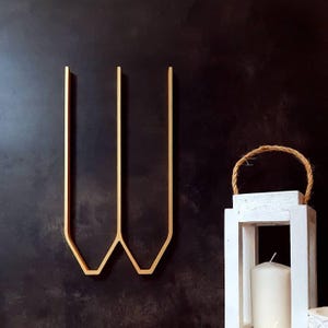 Letras grandes de madeira para decoração moderna de meados do século, cenário de casamento personalizado, letras de madeira para pendurar na parede, monograma dourado personalizado