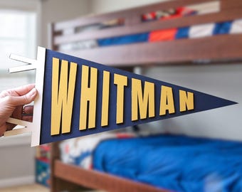 Personalized Wooden Name Flag – Dorm Door Decor, College Move In Gift