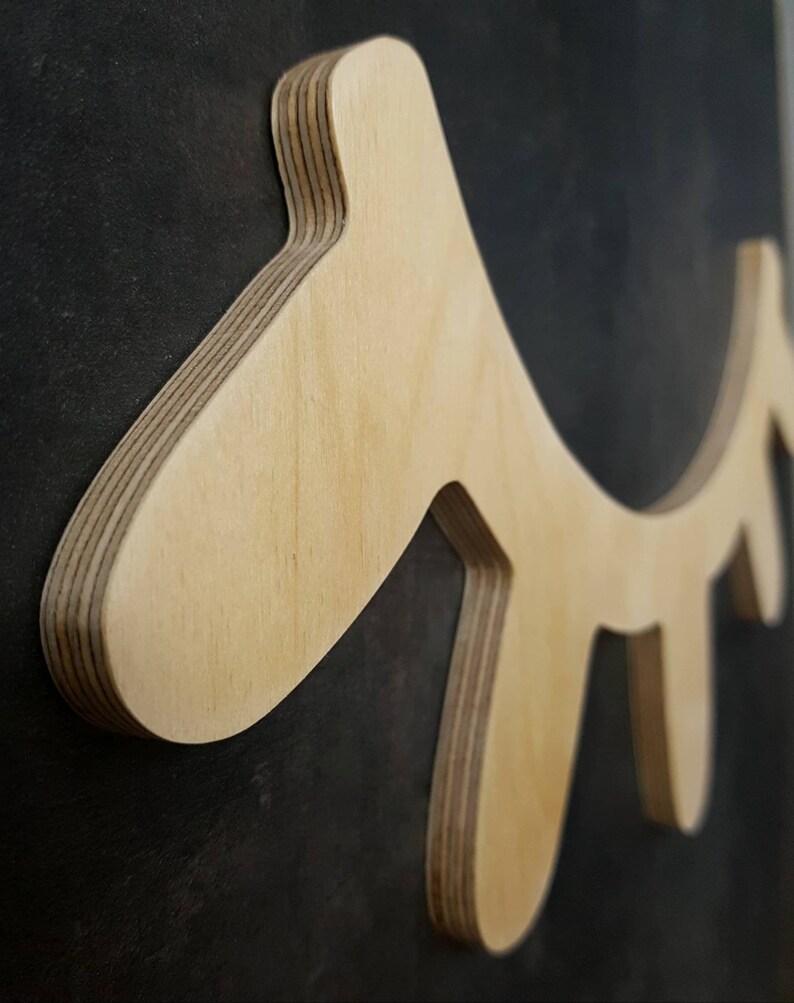Large Wood Eyelash Nursery Wall Decor Wooden Sleepy Eyes Set Etsy