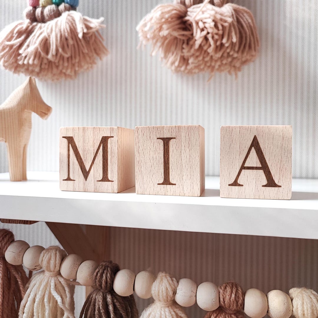 Personalized Wooden Name Blocks – Custom Nursery or Playroom Decor ...