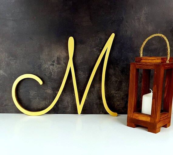Large Gold Wall Wood Letter Decorative Cursive Wooden - Gold Wall Letters Decor Large Gold Wall Wood Letter Decorative Cursive Wooden - Gold Wall Letters Decor