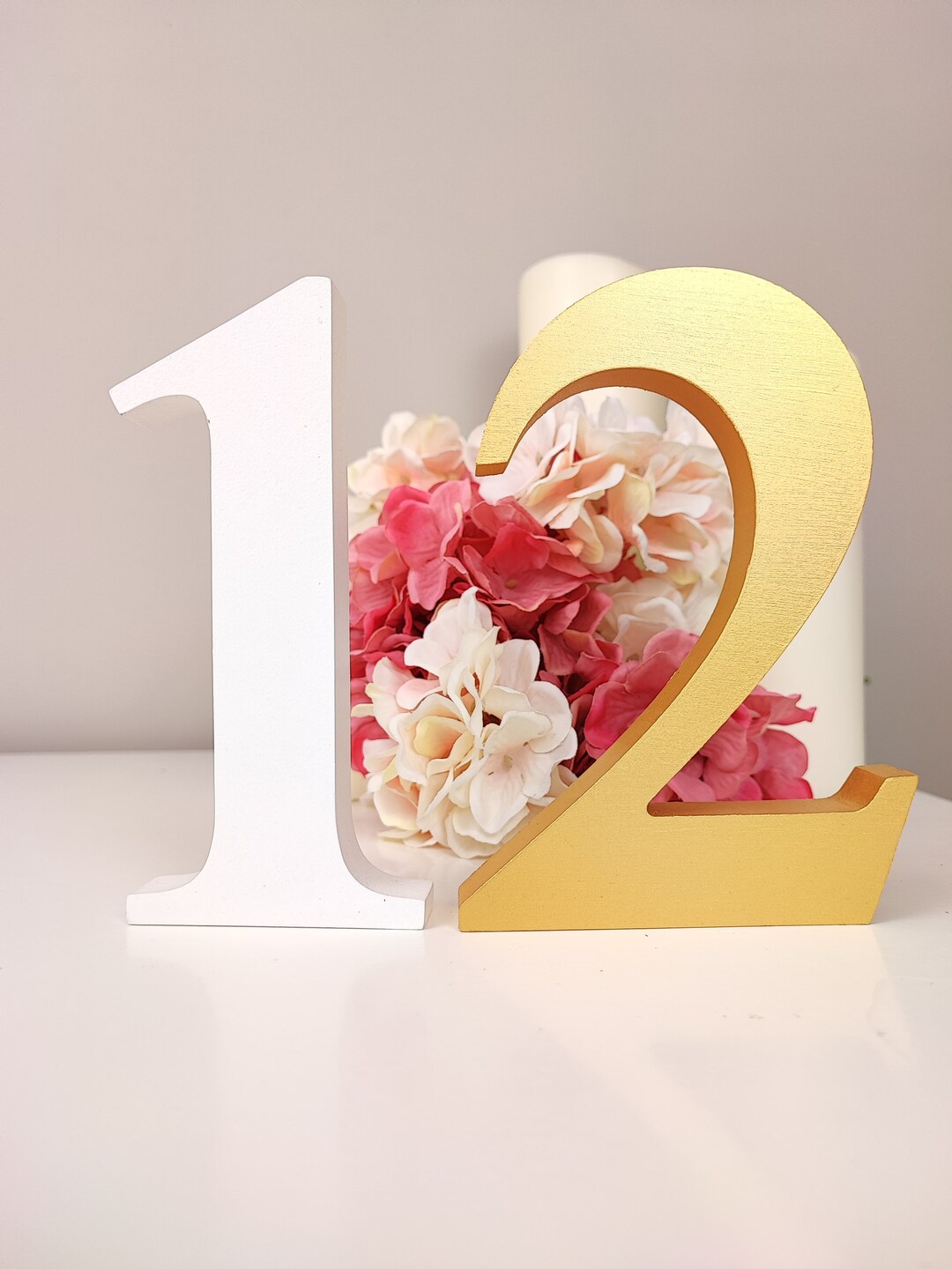 SHIPS NEXT DAY Free Standing Number 1 and Number 2, Wooden 3d Numbers