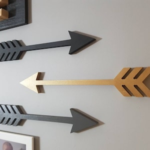 set of 3 custom wooden arrows for wall, large wooden arrow wall art, wood arrows nursery wall decor woodland or boho kids room decor