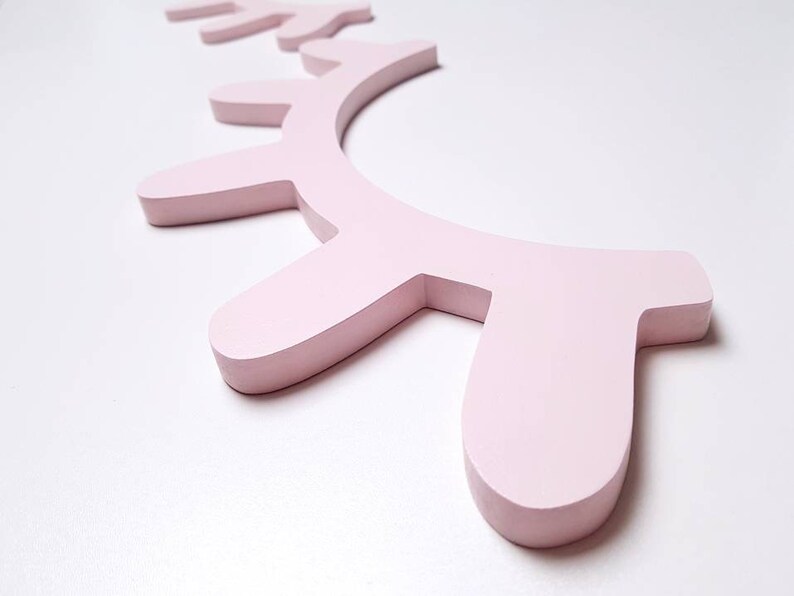 Large Wood Eyelash Nursery Wall Decor Wooden Sleepy Eyes Set Etsy