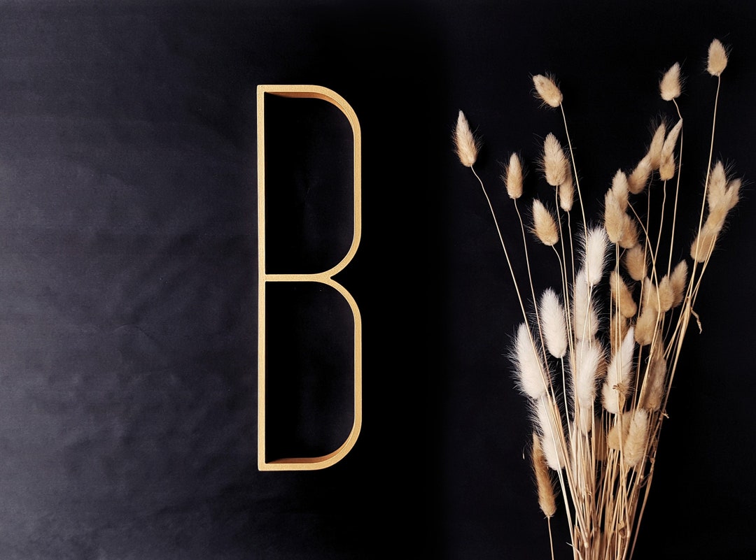 Large Wooden Letters for Wall Mid Century Modern Decor, Wood Letter