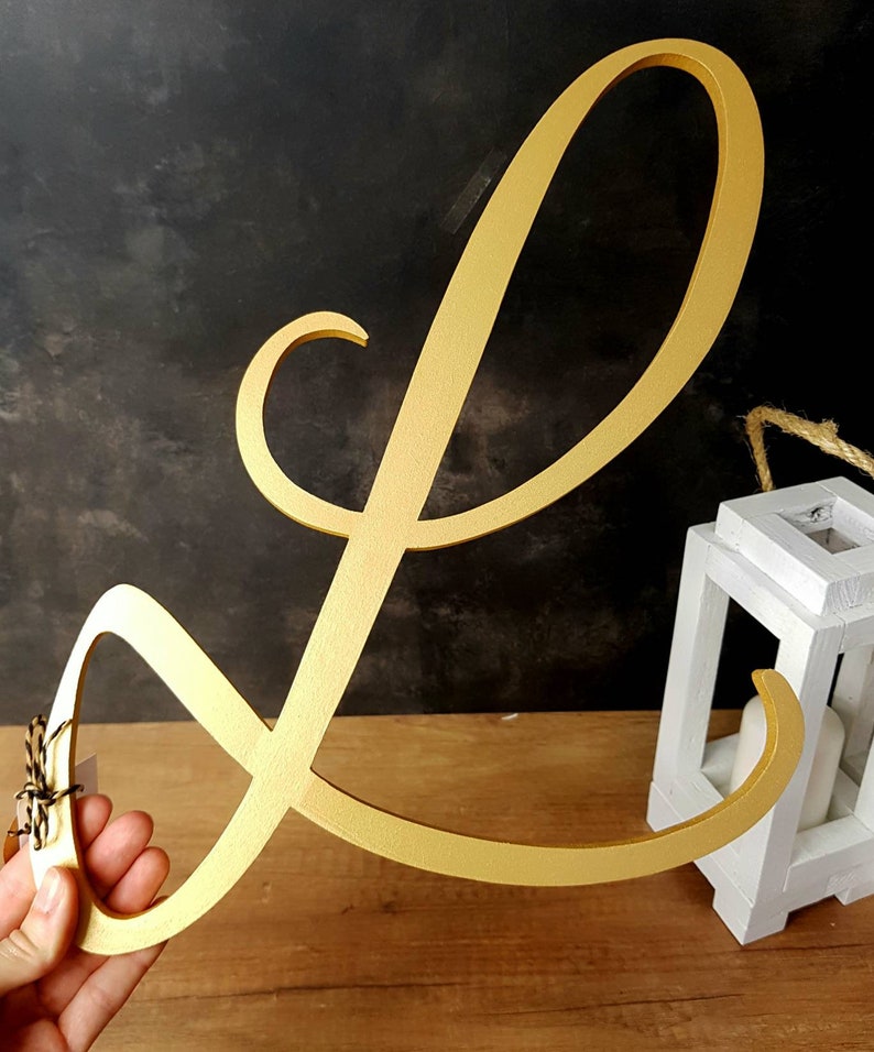 Decorative Letters Large Gold Monogram Letter for Wall Etsy