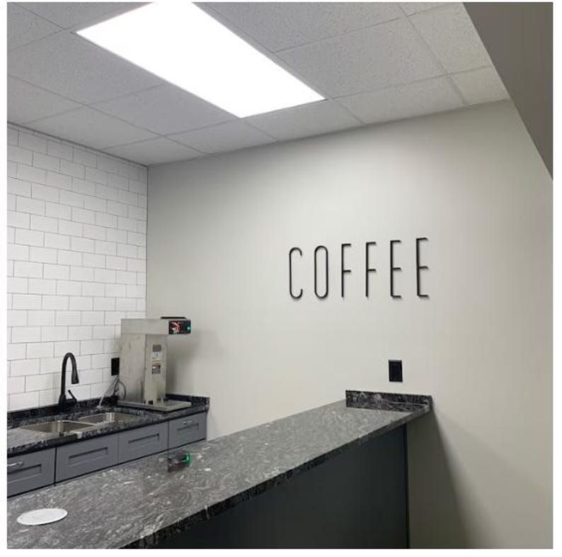 Modern Coffee Sign – Wooden Letters, Mid Century Decor for Home, Office or Cafe image 8