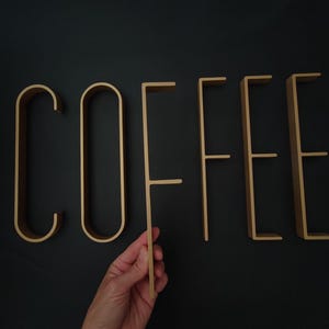 Modern Coffee Sign – Wooden Letters, Mid Century Decor for Home, Office or Cafe image 9