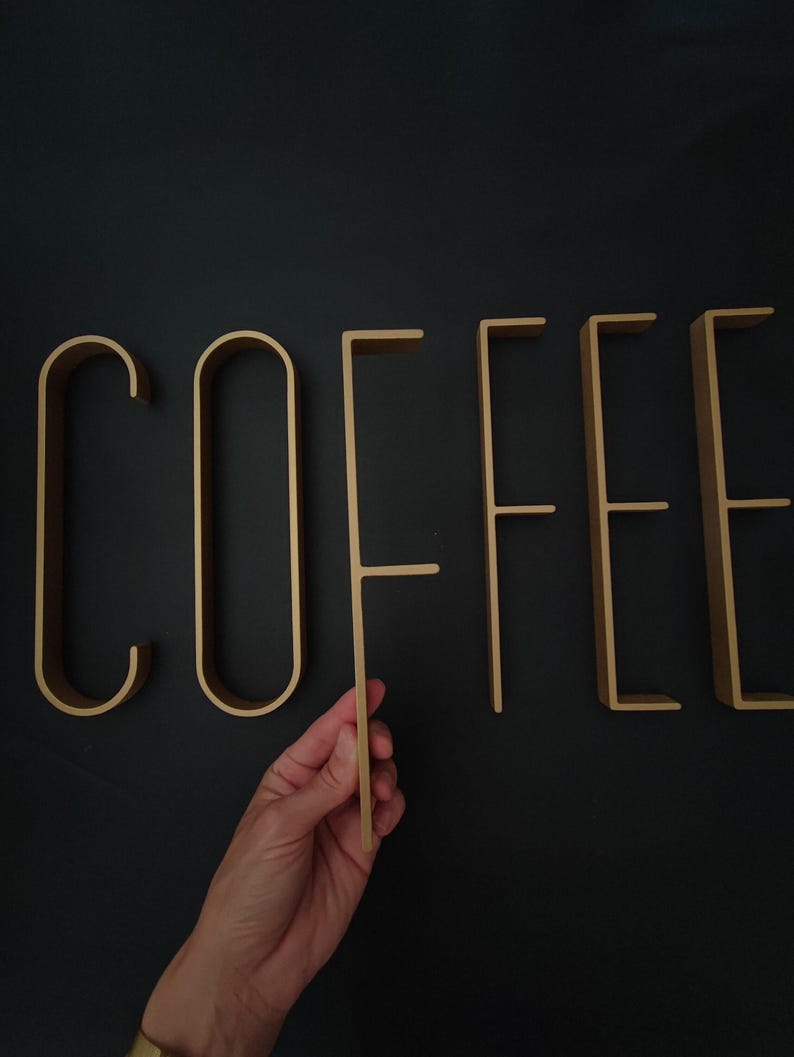 Modern Coffee Sign – Wooden Letters, Mid Century Decor for Home, Office or Cafe image 9