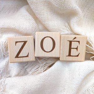 Baby Name Blocks- Natural Wood, Personalized Wooden Name Blocks for Nursery or Playroom Decor, Custom Name Gift for New Baby or Toddler