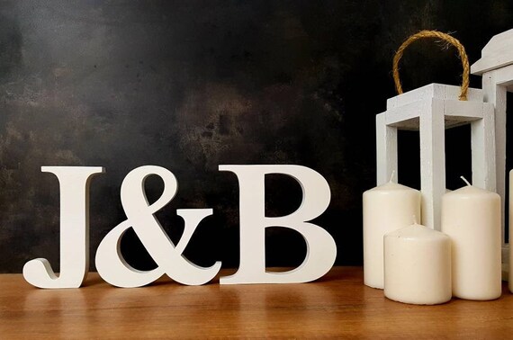 Large Free Standing Letters Initials Set Wedding Table Decor Etsy