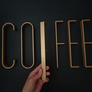Modern Coffee Sign – Wooden Letters, Mid Century Decor for Home, Office or Cafe image 10