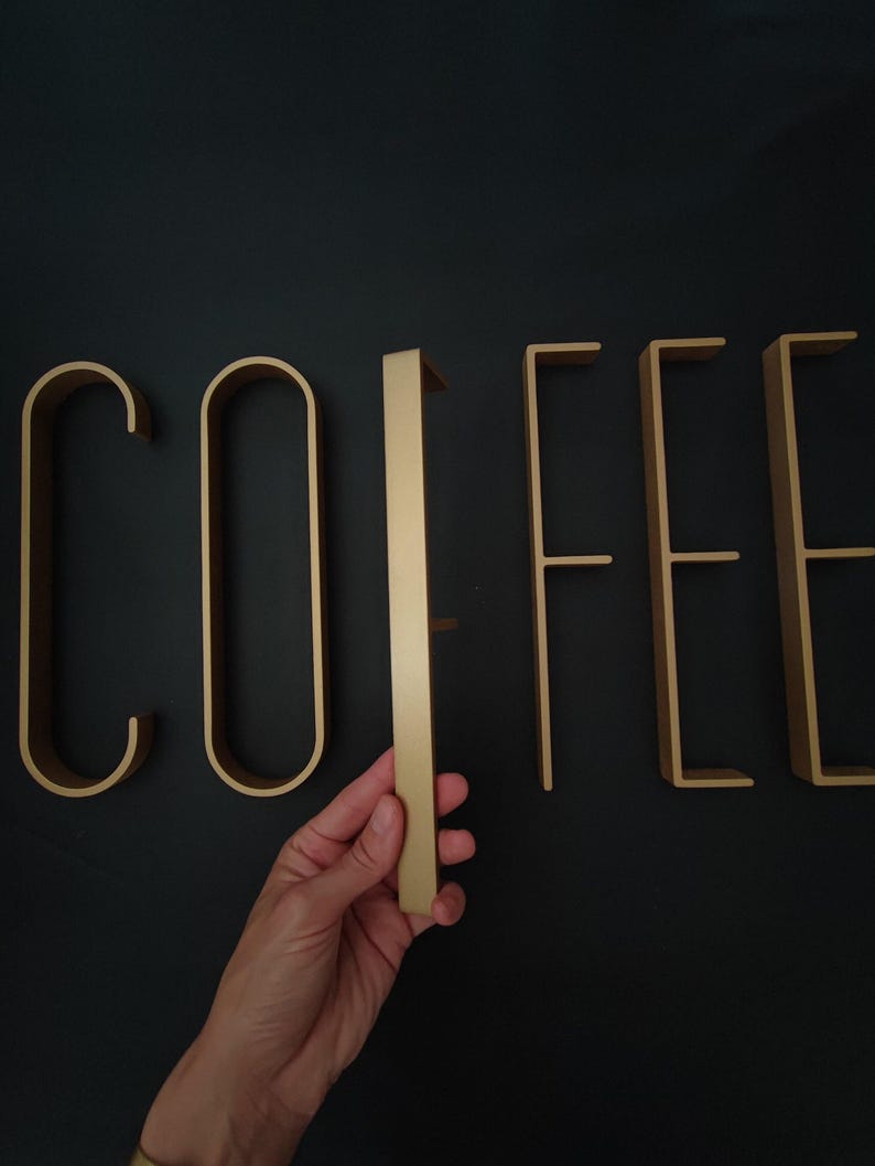 Modern Coffee Sign – Wooden Letters, Mid Century Decor for Home, Office or Cafe image 10