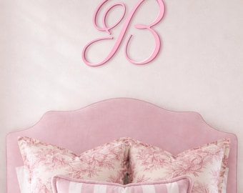 Custom Script Wooden Letter Wall Decor – Decorative Dorm Room Monogram Accent, Above Bed Initial Charm