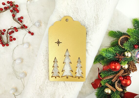Christmas Tree Cutout Wood Tag Farmhouse Christmas Mantle Decor