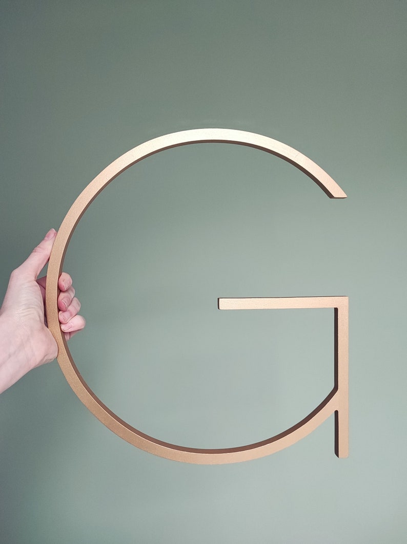 Large Wooden Letters for Wall Decor Modern Gold Wood Letters Etsy