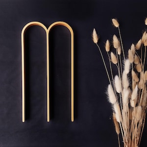 Letras de madera extra grandes para pared, decoración moderna de mediados de siglo, fondo de boda, madera dorada, letra inicial para guardería, colgante, monograma personalizado M