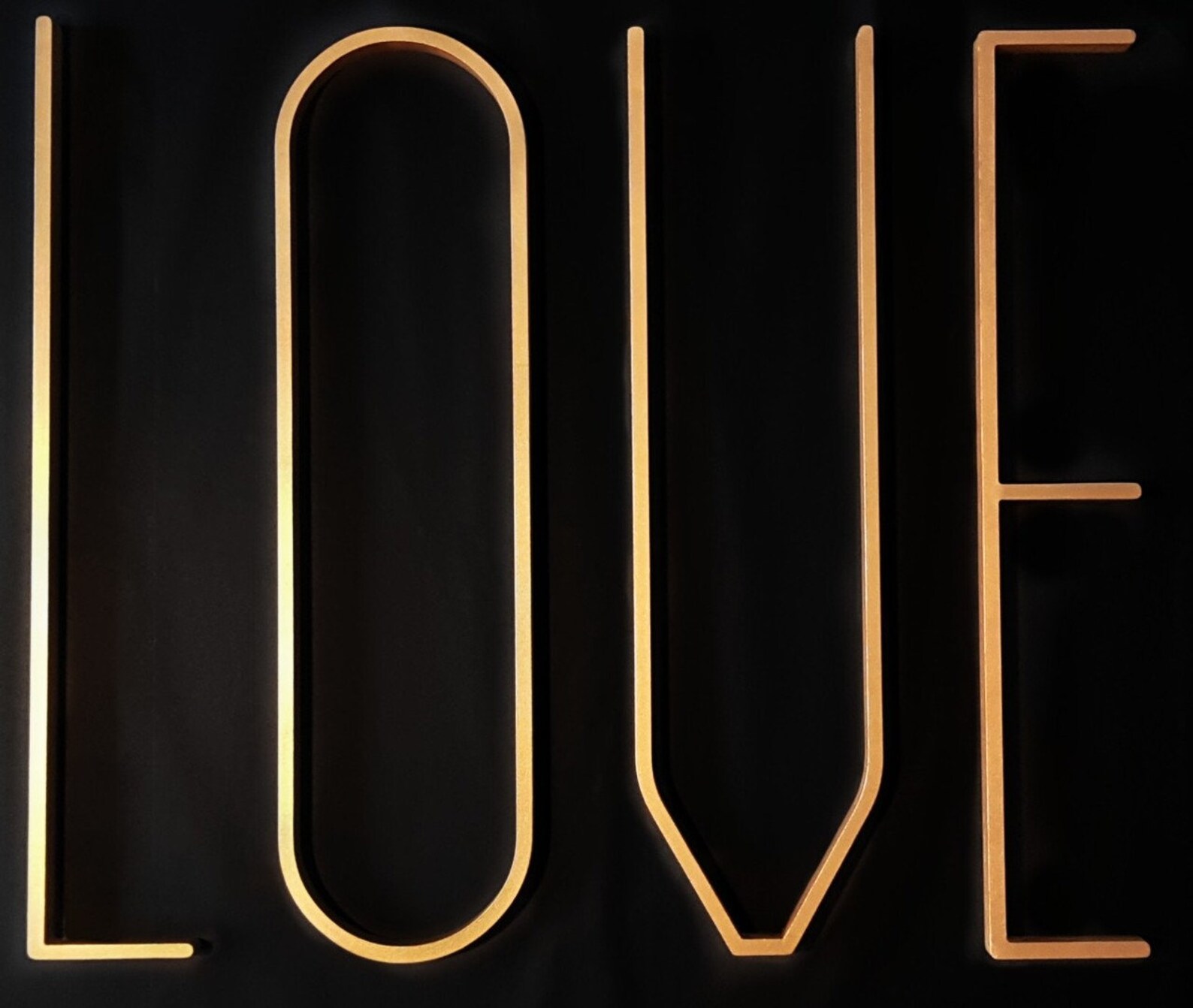 Love Sign Gold Accent Letters for Wall Large Wooden Love Mid Etsy
