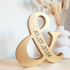 Placa Ampersand gravada – Presente personalizado e personalizado para casamento, noivado ou aniversário para casais