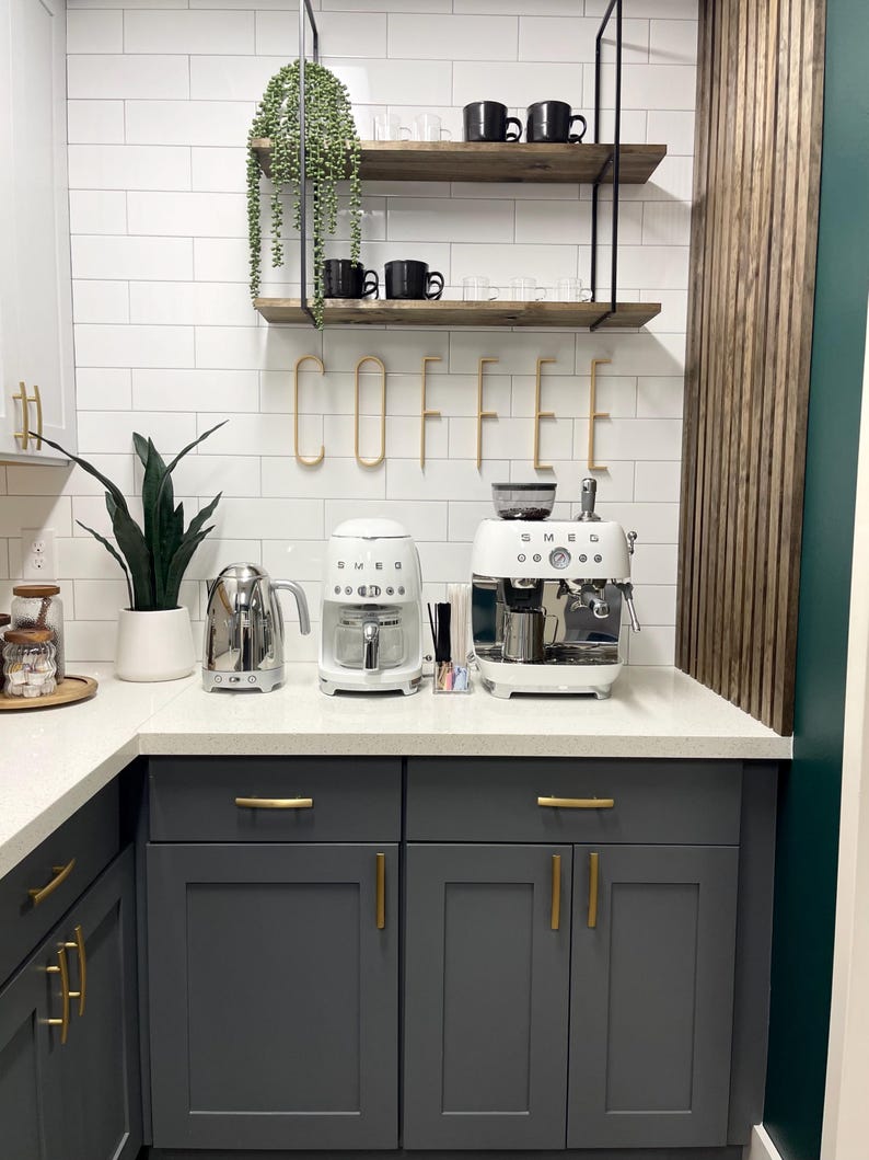 Modern Coffee Sign – Wooden Letters, Mid Century Decor for Home, Office or Cafe image 6