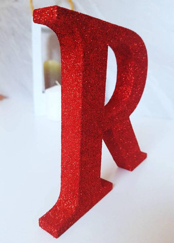 Lettere da tavolo 3d in legno personalizzate, centrotavola per matrimoni  con lettere glitterate a blocchi, grandi lettere decorative in legno in  piedi, regalo personalizzato R -  Italia