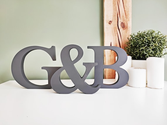 Painted Free Standing Letters, Custom Wood 3d Block Letters, Decorative  Initials Desk Decor, Black Large Wooden Stand Alone Accent Letter B 