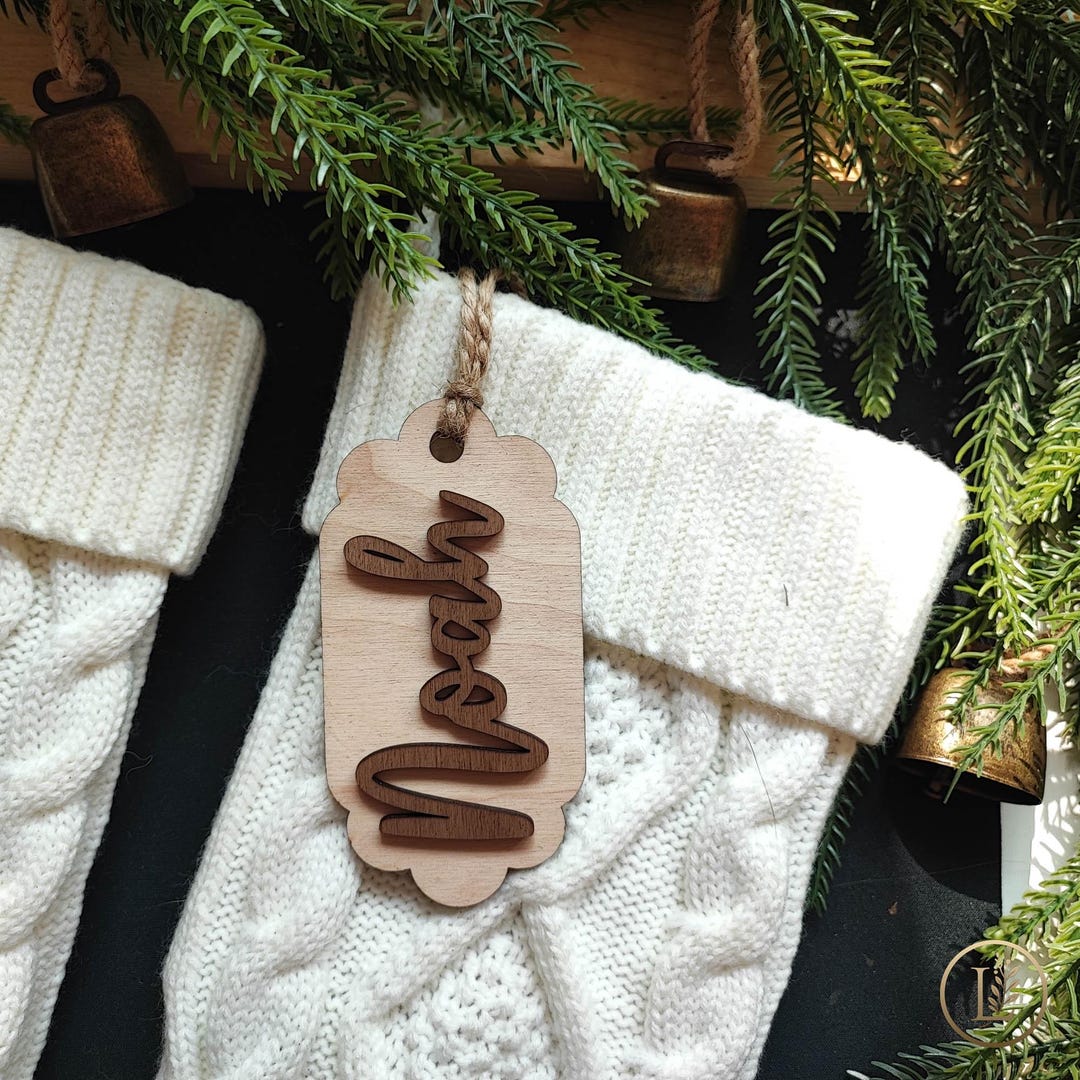 Personalized Gift Name Tags for Christmas Stockings – Custom Wooden ...