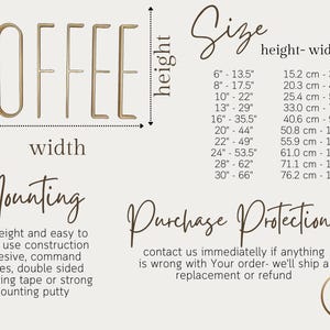 Modern Coffee Sign – Wooden Letters, Mid Century Decor for Home, Office or Cafe image 3