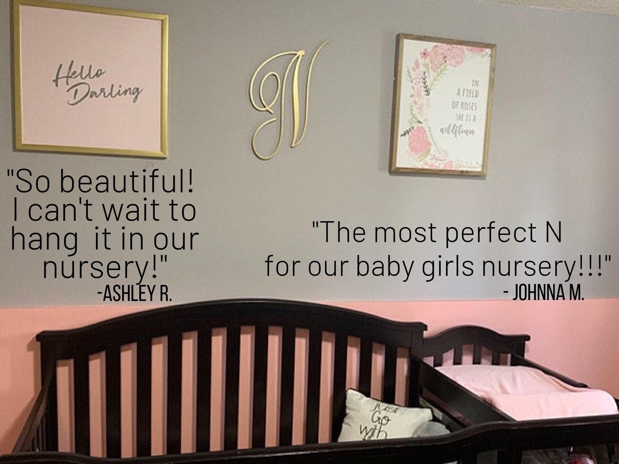 Gold Decorative Wall Letters for Wall Large Wooden Baby Etsy