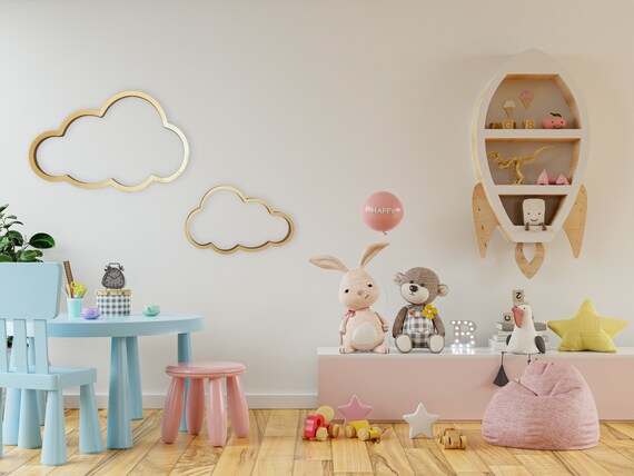 Cloud MDF Children room Decorations Child Shape DIY Unpainted 3 Different Sizes! 