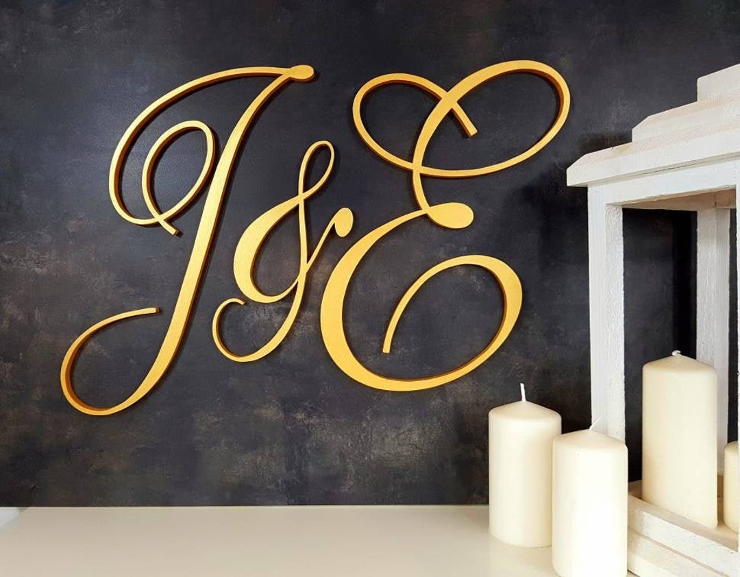 Iniciales de novia y novio fondo de boda letras cursivas - Etsy México Iniciales de novia y novio fondo de boda letras cursivas - Etsy México