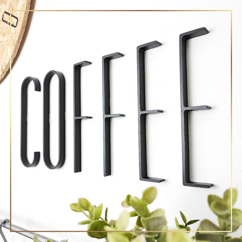 Modern Coffee Sign – Wooden Letters, Mid Century Decor for Home, Office or Cafe image 7