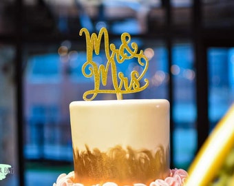 Mr. & Mrs. Cake Topper , Wedding Cake Topper, Cake Topper, Glitter Cake Topper, Cake Decorations, Cake, Wedding Cake