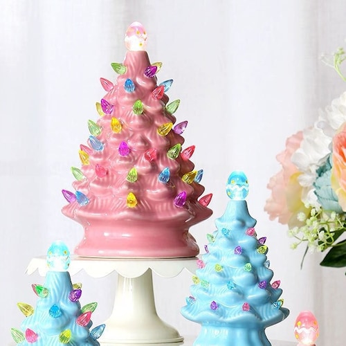 Retro Lighted Ceramic Easter Tree Etsy