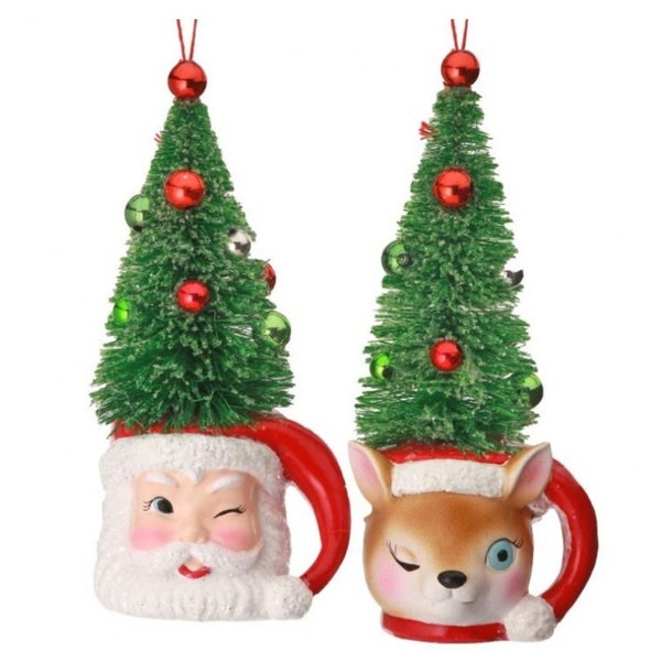 Santa Mug Ornament | Deer Mug Ornament