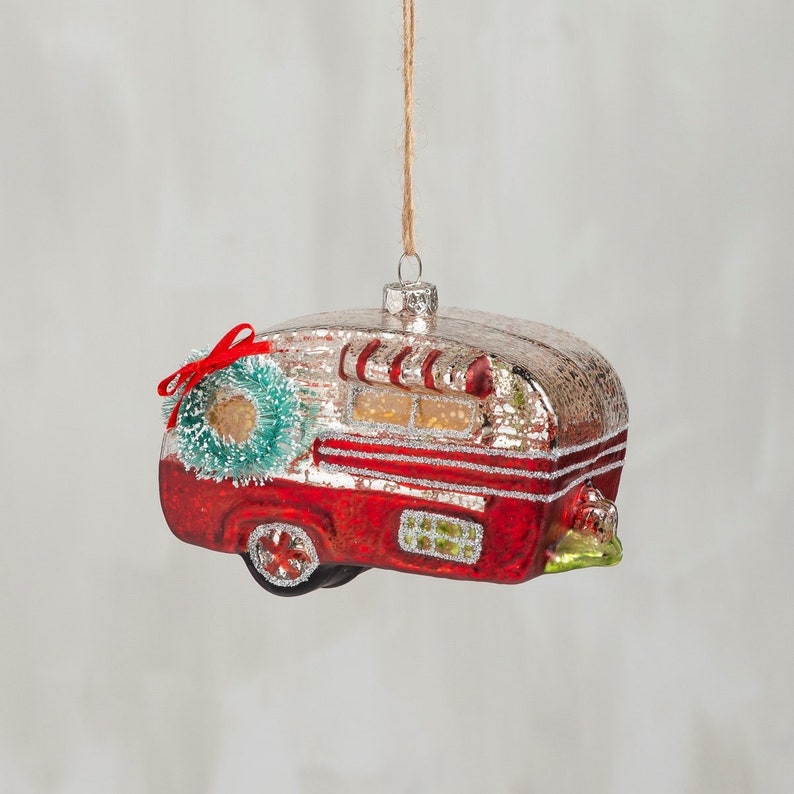 Vintage Camper Christmas Ornament 
