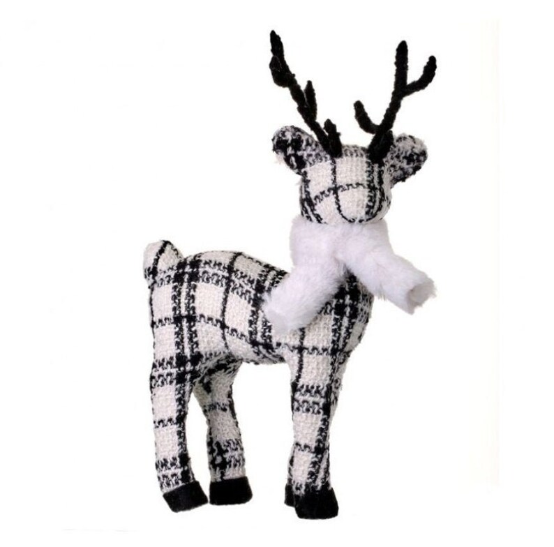 Plaid Reindeer Large Reindeer Fabric Reindeer Etsy