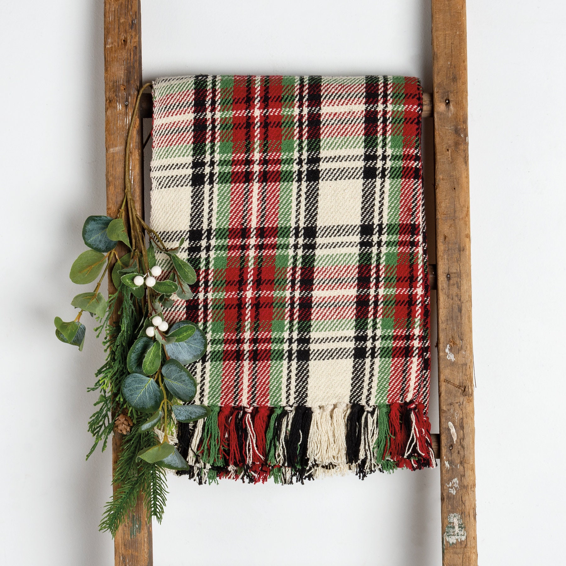 Cozy Plaid Blanket Christmas Throw Blanket Plaid Cream Etsy