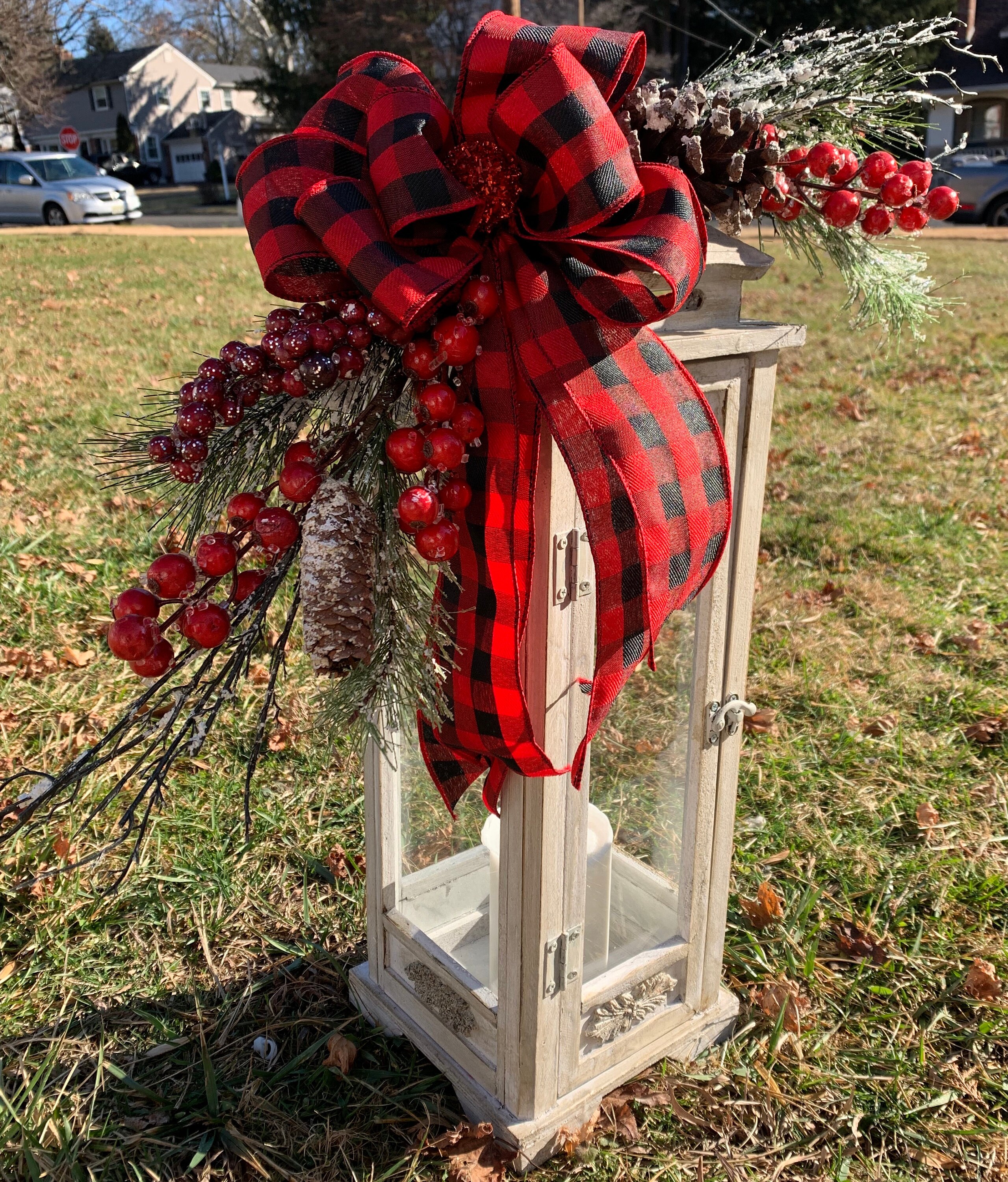 Christmas Winter Lantern Swag| Lantern Swag, Lantern Topper| Country