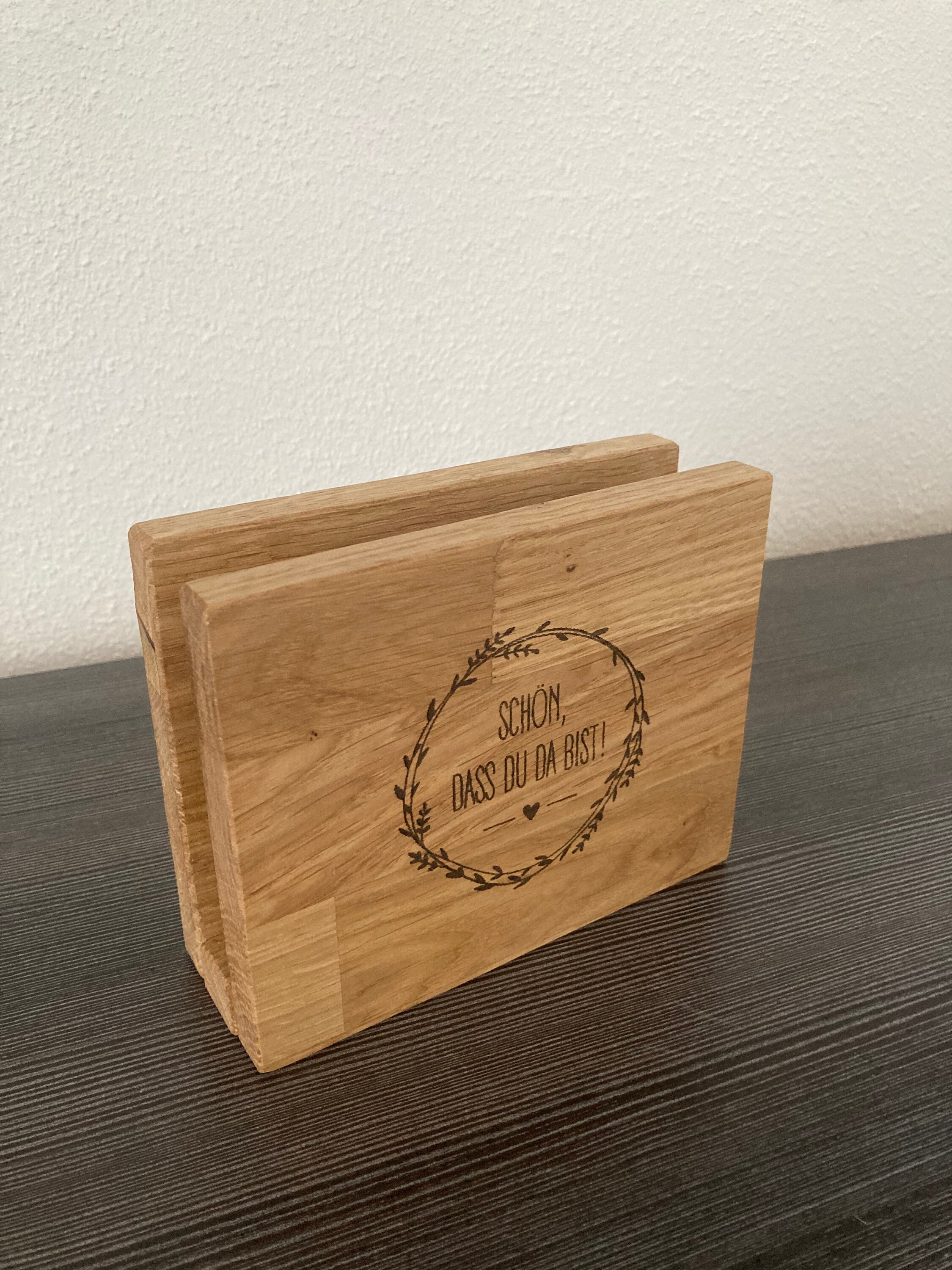 Holzserviettenhalter Mit Griff - Flacher Serviettenhalter Massivholz