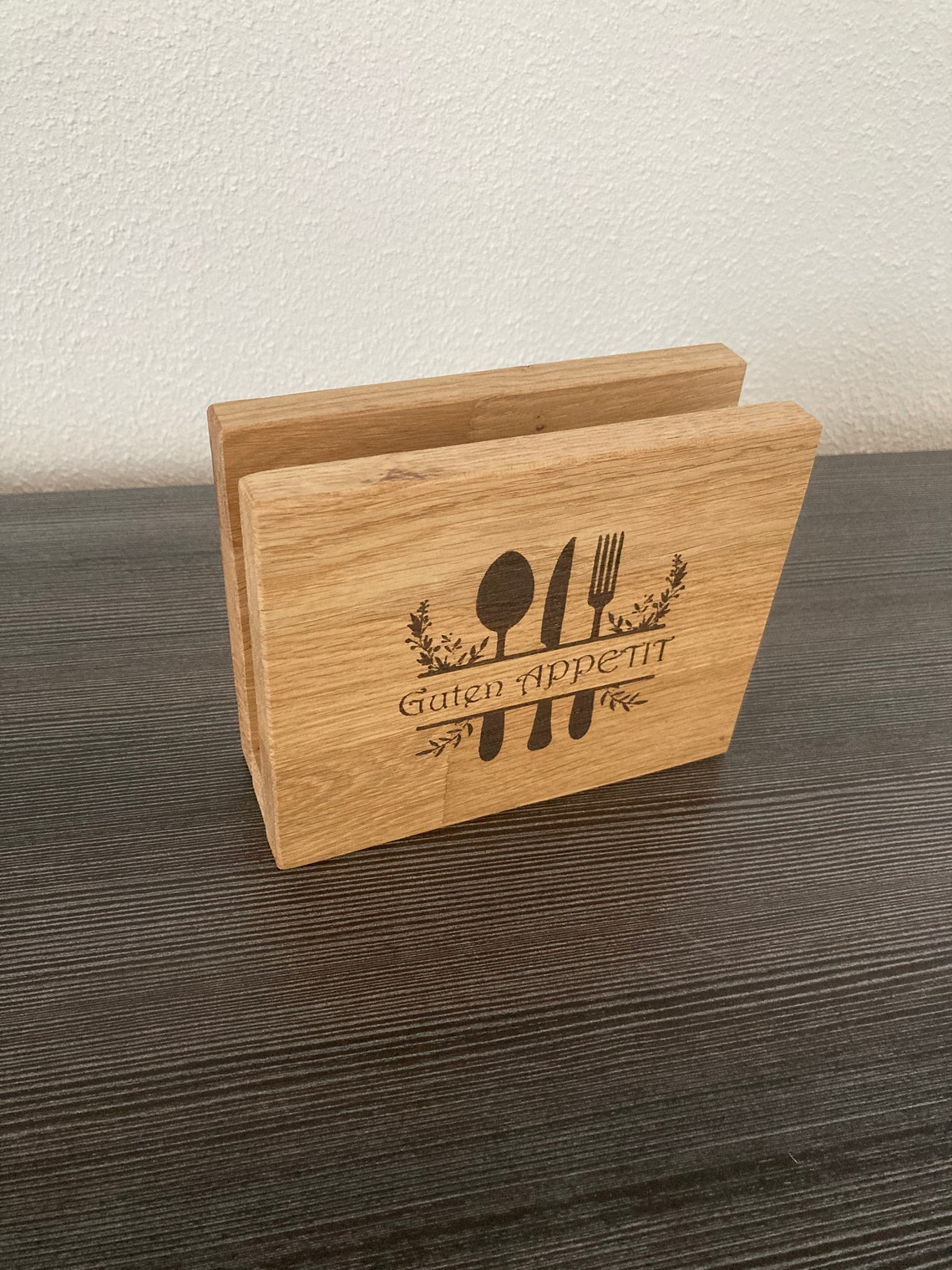 Serviettenhalter Aus Holz Mit Salz- & Pfefferfach – Rustikal, Schwarz, Für Küche & Tisch